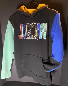 Vtg Jordan Jumpman Colorblock Youth Boys XL 13-15 Yrs Pullover Hoodie Y2K - Picture 1 of 6