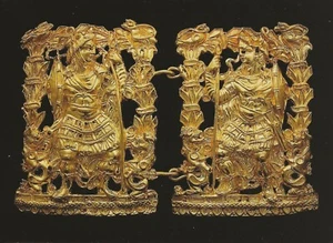 Postkarten Paar Goldspangen Tillya Tepe Grab III 1.H. Nat'l Mus Afghanistan NrMNT - Bild 1 von 1