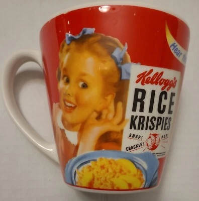 Kellogg’s Rice Crispies "Hear their Freshness" 12 oz Coffee Cup Mug (2005) new - Image 1 of 4
