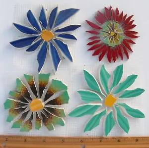 Large Multicolor, Daisy Mosaic Tiles Set, Hand Cut China Plate Mosaic - Picture 1 of 5