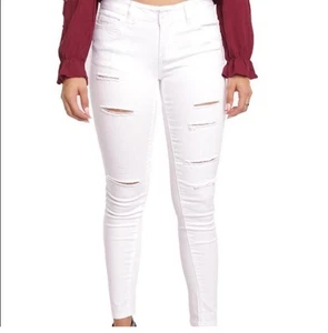 EUC WAX weiße Skinny-Jeans im Used-Look | Junior Größe 7 KOSTENLOSER VERSAND - Bild 1 von 14