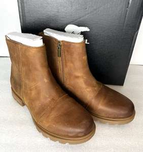 Sorel Emelie III ZIP CHELSEA wasserdichte Leder Wildleder Stiefelette braun Größe 8 - Bild 1 von 12