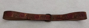 Rote Rosen Damen Gürtel Größe 42 Echtleder Blumen Boho Western Rodeo USA - Bild 1 von 7