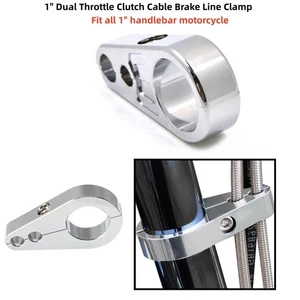 1" Handlebar Clutch Throttle Cable Brake Line Clamps for Harley Honda For Dyna - Foto 1 di 10