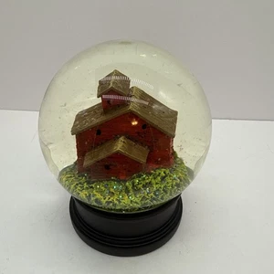 Cracker Barrel Farm Ranch Rosso Fienile Neve Glitter Globo - Foto 1 di 6