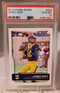 2016 PANINI SCORE #332 JARED GOFF Rookie RC PSA 10 GEM MINT 💎💎 RAMS, LIONS - Bild 1 von 2