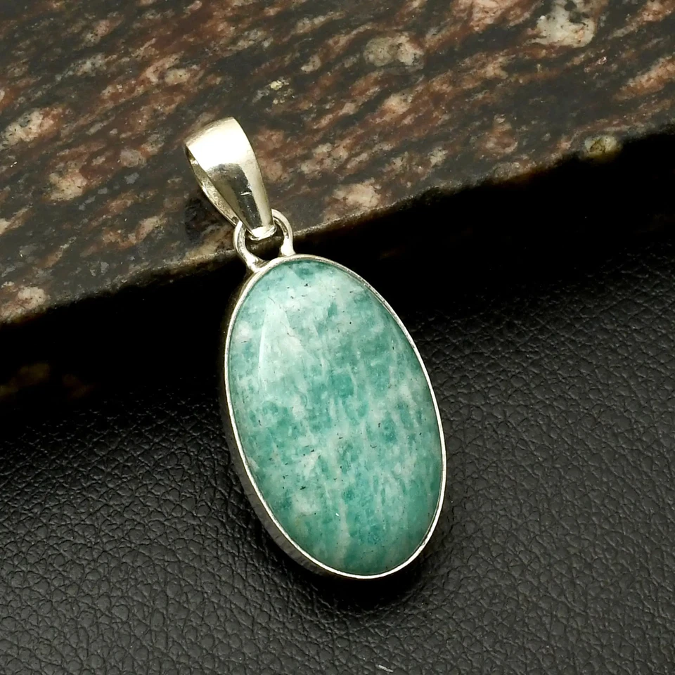 Amazonita Piedras Preciosas Étnicas Hechas a Mano Colgante Joyería Regalo para Mujer 1.92" AP-41337 Foto 1 de 1