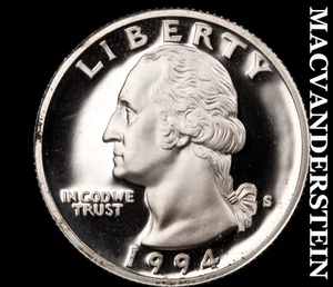 1994-S Silver Washington Quarter - Choice Gem Proof Lustrous #D3612 - Picture 1 of 2