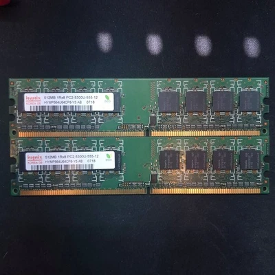 1GB (2x 512mb) 1Rx8 PC2 5300U-555-12 HYMP564U64CP8-Y5AB | DDR2 RAM - Image 1 of 3