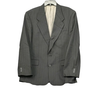 Monsieur Givenchy Suit Jacket Mens 44L Black Pinstripe Sport Coat Blazer USA - Image 1 of 4
