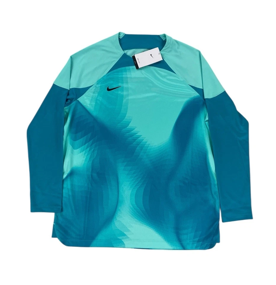 Nike Dri-FIT Goalkeeper Shirt Mens Large Teal Long Sleeve Soccer Jersey DH7977
