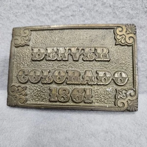 Dix Leather CO. Gürtelschnalle DENVER COLORADO 1861 schwer dick Vintage Messing 1976 - Bild 1 von 12