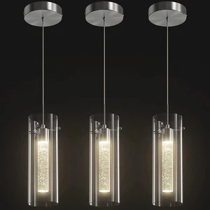 Elegancia Lámpara de Techo Colgante Estilo Moderno con Vidrio Burbuja Paquete de 3 NUEVO - Imagen 1 de 17