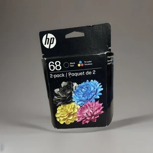 HP 68 2-Pack Black/Tri-color Original Ink Cartridge Combo, 6L6S2TN ***UNOPENED** - Picture 1 of 4