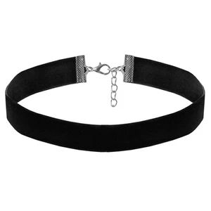 Samt Damen Halsband Choker Kette Schwarz Halskette Gothic Tattoo Kropfband - Bild 1 von 1