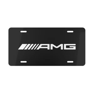 Etiqueta de matrícula de tocador Mercedes-AMG - aluminio metal (fondo negro) - Imagen 1 de 3