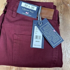 NUEVO Pantalón Vineyard Vines Sotavento Luxe 5 Bolsillos Para Hombre Talla 30 X 30 Carmesí $178 - Imagen 1 de 4