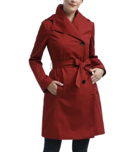 Kimi + Kai Women's Elsa Water-Resistant Hooded Trench Coat Red Size XL - Picture 1 of 3