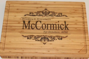 Laser Engraved Personalised Chopping Board Butchers Block - Picture 1 of 4