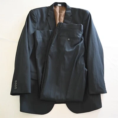 Valenti Uomo 40L 34x34 Azul Marino Rayas Super 150s Hombres Chaqueta Pantalones Traje Foto 1 de 4