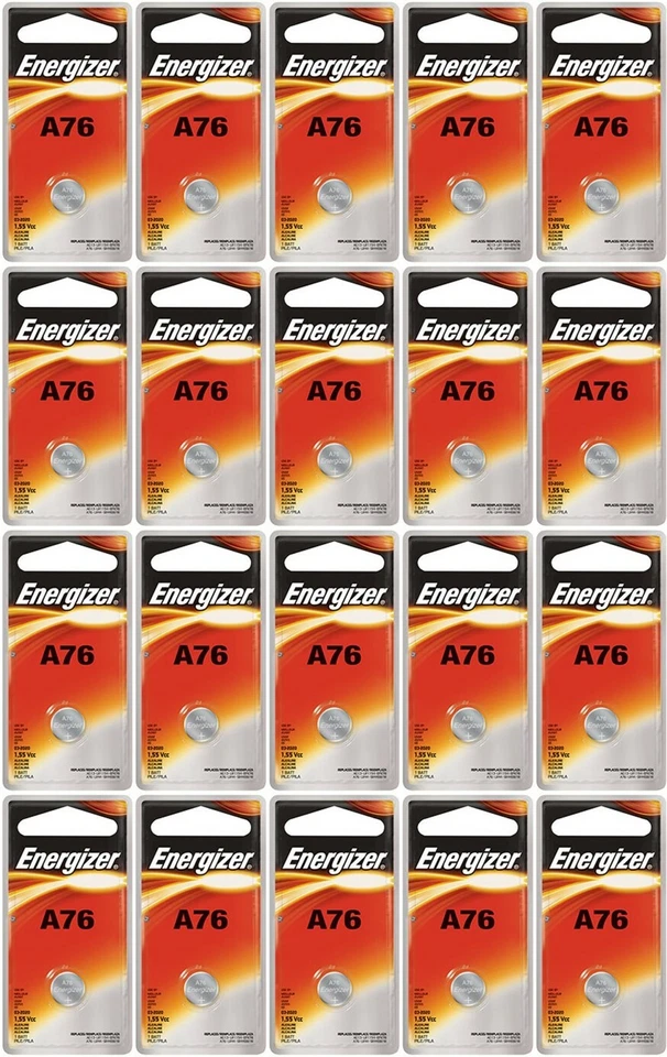 20 Energizer LR44 A76 AG13 L1154 Alkaline Watch and Calculator Batteries - Image 1 of 1