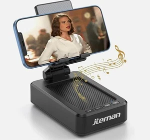Support téléphone portable avec haut-parleur sans fil Bluetooth et base antidérapante HD Surround - Photo 1 sur 9