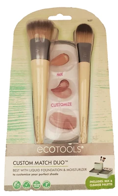 ECOTOOLS Custom Match Duo Foundation Base Buffer Brush & Palette New 2 Brushes - Image 1 of 4
