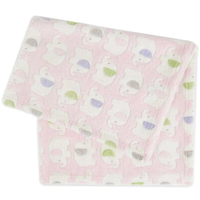SUPA GMBH Baby Kuscheldecke Blanket Buggy Fleece Decke Tagesdecke Mädchen Rosa Elefanten