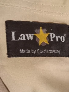Law Pro Shirt Mens Beige Tan Two Pocket Epaulets Workwear Uniform - Foto 1 di 9
