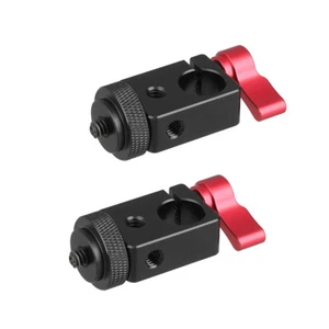 2x CAMVATE Aluminium Alloy 15mm Single Rod Clamp Adapter w/ 1/4"-20 Screw Mount - Picture 1 of 7