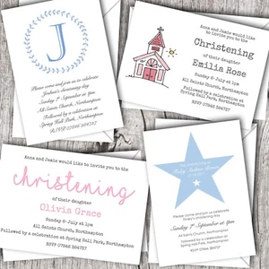 Christening Invitations Personalised ~ Naming Day & Baptism ~ Boy & Girl - Picture 1 of 5