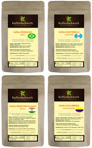 Kaffee Probierpaket 4x100g Probierset ♥ Brasilien Guatemala Malabar Kolumbien - Bild 1 von 9