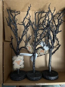 Halloween Black Ghost Tree Decoration Indoor Party Décor Gnarled Tree (3 Pcs) - Picture 1 of 3