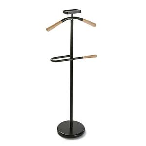 SERVO MUTO, APPENDIABITI, INDOSSATORE IN LEGNO E METALLO NERO P25x44x108 cm - Foto 1 di 6