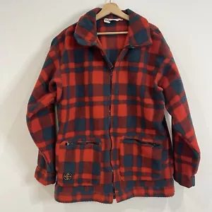 VTG Columbia Barn Coat Mens XL Buffalo Plaid Lumberjack Jacket Chore Red USA - Picture 1 of 19