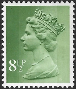 1975 Sg X881 8½p light yellowish green (2 bands) MNH - Picture 1 of 2