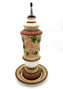 Oil Drizzle Jar & Dipping Saucer Mediterraneo Fitz and Floyd - Picture 1 of 6