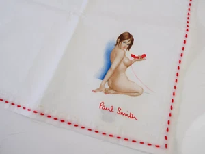 Paul Smith Pocket Square Handkerchief Naked Lady on Telephone Design 100% Cotton - Picture 1 of 7