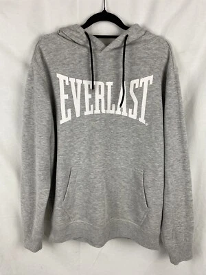 Everlast Jumper Mens Medium Grey Hoodie Logo Spell Out Winter Pockets Outdoors - Image 1 of 4