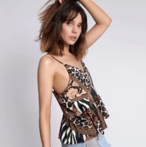 One Teaspoon Rendezvous Cami in Mixed Animal Prints Größe XS Neu mit Etikett - Bild 1 von 8