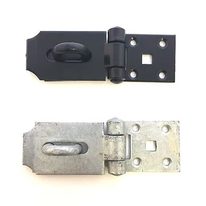 Heavy Duty Short Pattern Hasps & Staples Black Japanned & Galvanised 6"-150mm - Picture 1 of 3