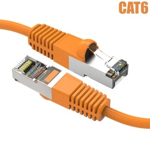 0.5FT Cat6 RJ45 Network Ethernet Router SSTP Shielded Patch Cable 26AWG Orange - Picture 1 of 5
