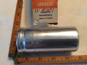 One 36D Sprague Powerlytic  5900uf 75V  Screw Terminal Can Capacitor - Picture 1 of 3