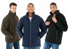Hazy Blue Mens Womens Warm Quilted Padded Anti Pill Fleece Jacket