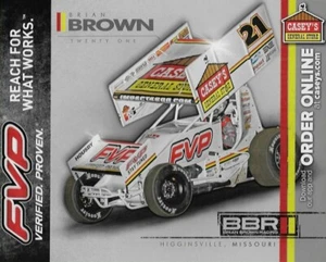 2019 BRIAN BROWN "FVP CASEYS STORE" #21 WORLD OF OUTLAW SPRINT CAR POSTAL - Imagen 1 de 1