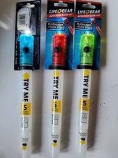 Life Gear Blue, Green and Red Glow Stick & Flashlight with Whistle & Lanyard