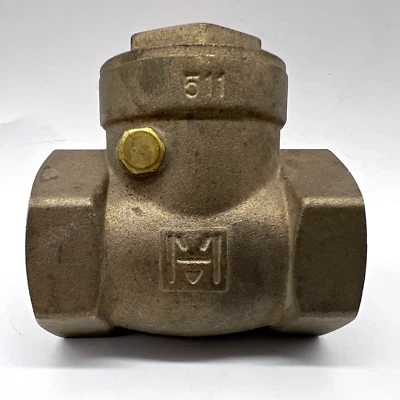 Milwaukee 511 1" Threaded FNPT Brass Inline Swing Check Valve 200WOG - Image 1 of 4