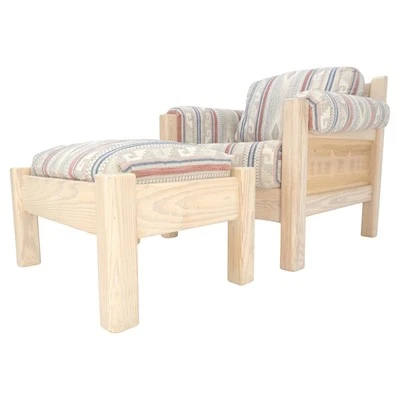 Lounge Chair Ottoman Set c1970s Bleached Redwood Style Arts & Crafts MINT! Foto 1 de 4