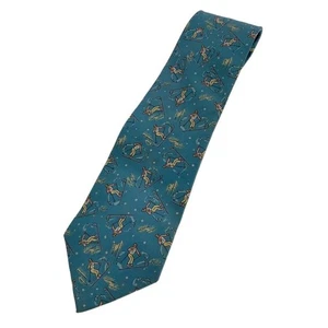 HERMES Neck tie Navy Blue Silk Logo japan seller N0207 36 Made in France - Picture 1 of 4