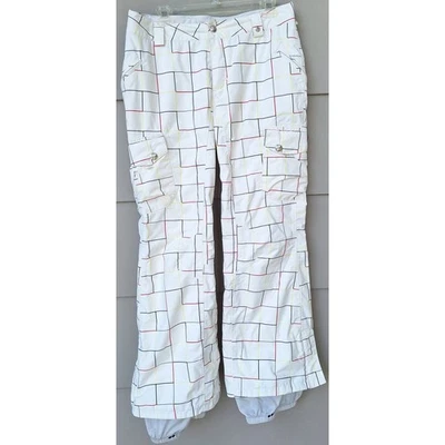 Pantalones de snowboard para mujer BURTON Lucky esquí nieve paseo en seco blancos a cuadros talla M $170 Foto 1 de 4